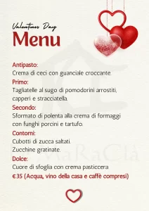 menu san valentino le maracla
